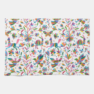 Mexican Otomi Style Bright Pattern Tea Towel