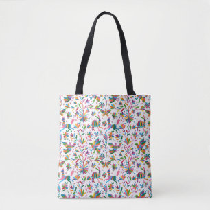 Mexican Otomi Style Bright Pattern Tote Bag