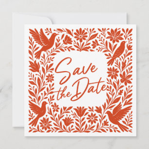 Mexican Otomí Tenango Talavera Save the Date Invitation