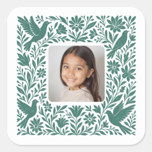 Mexican Otomí Tenango Talavera with Photo Square Sticker