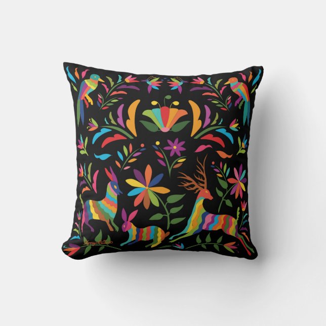 Mexican Otomi Throw Pillow (Front)
