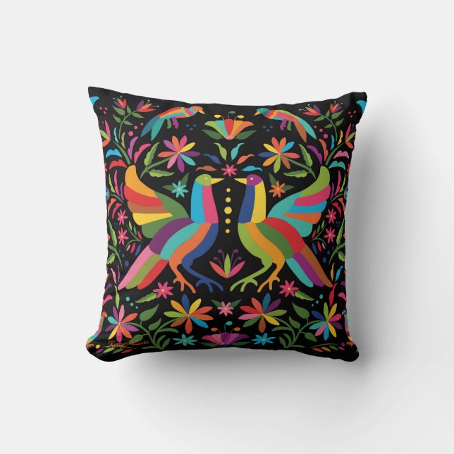 Mexican Otomi Throw Pillow (Front)