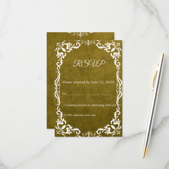 Mexican Papel Picado Wedding RSVP Card (Front/Back In Situ)