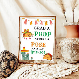 Mexican Party Fiesta Photo Booth Baby Shower Poster