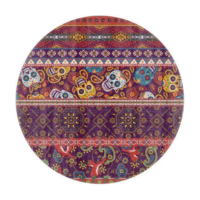Mexican patchwork: traditional vintage design. cutting board (Front)
