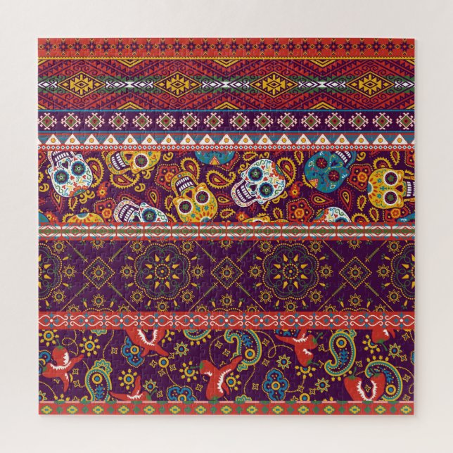 Mexican patchwork: traditional vintage design. jigsaw puzzle (Vertical)
