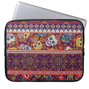 Mexican patchwork: traditional vintage design. laptop sleeve