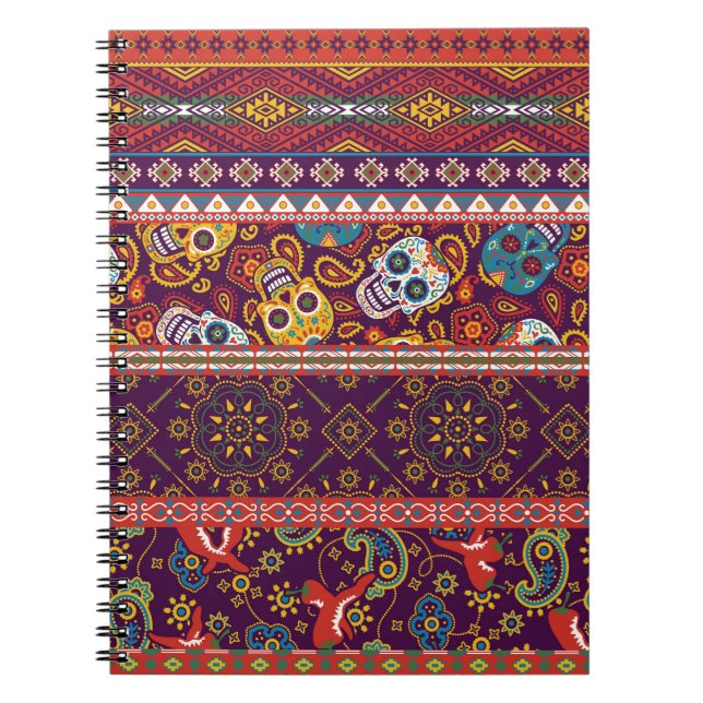 Mexican patchwork: traditional vintage design. notebook (Front)