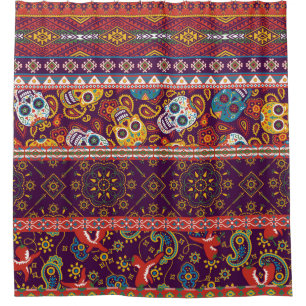 Mexican patchwork: traditional vintage design. shower curtain