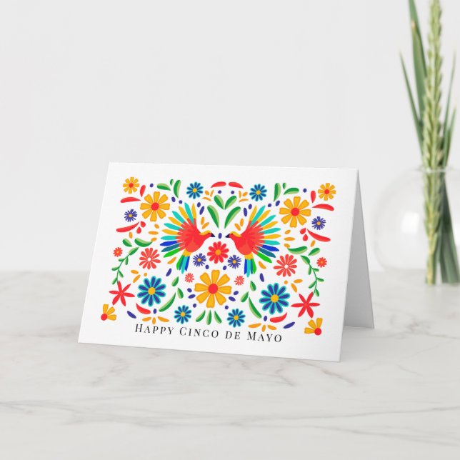 Mexican Pattern Cinco de Mayo Greeting Card (Front)