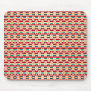 Mexican Pattern in Beige and Red Mouse Pad