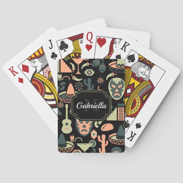 Mexican Pattern Playing Cards (Back)