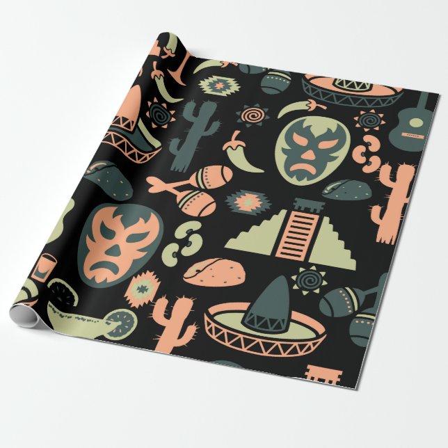 Mexican Pattern Wrapping Paper (Unrolled)