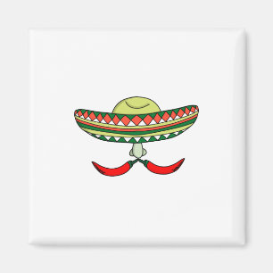 Mexican Peppers Mustache Magnet