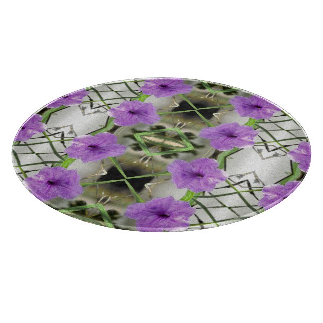 Mexican Petunias and Latticework Cutting Board (Corner)