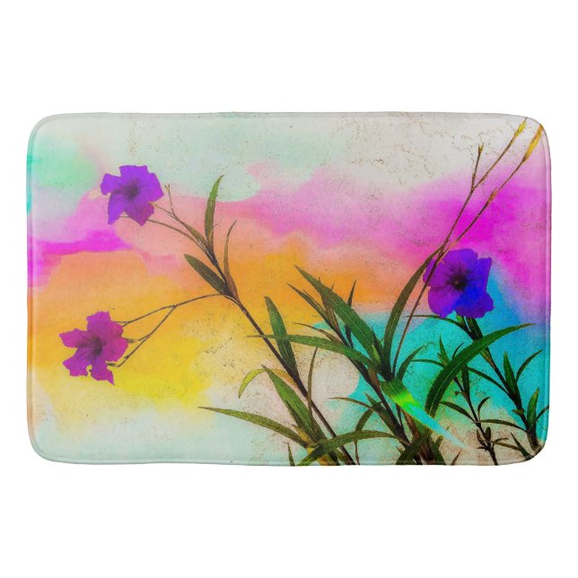 Mexican Petunias Love Colour Bath Mat (Front)