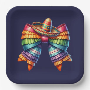 Mexican Pinata Bow Paper Plate