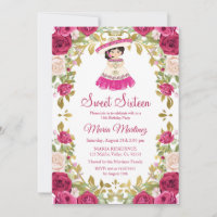 Mexican Pink Roses Flowers Sweet 16 Birthday