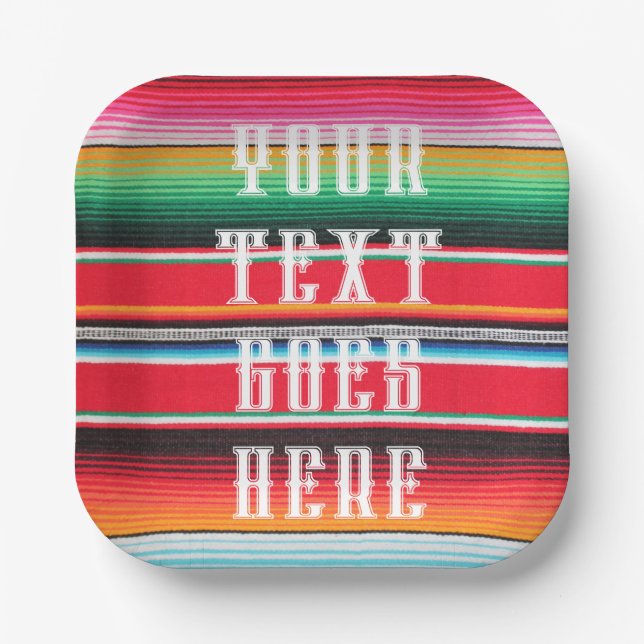 Mexican poncho blanket cinco de mayo  paper plate (Front)