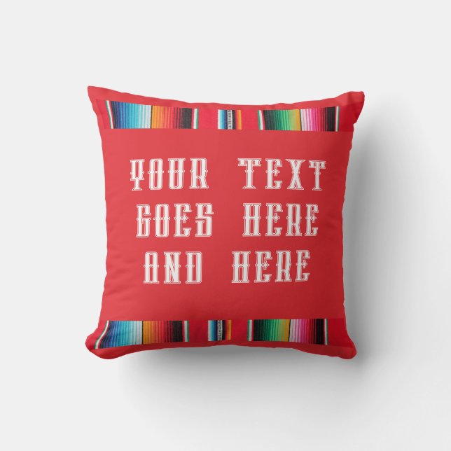 Mexican poncho blanket Mexico throw pillow (Front)