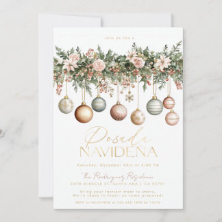 Mexican Posada Navideña Elegant Ornaments Invitation