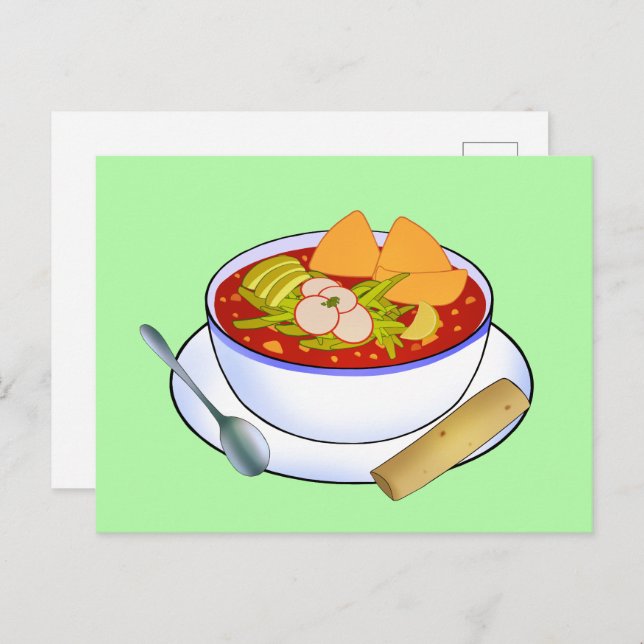 Mexican Pozole Rojo De Pollo Postcard (Front/Back)