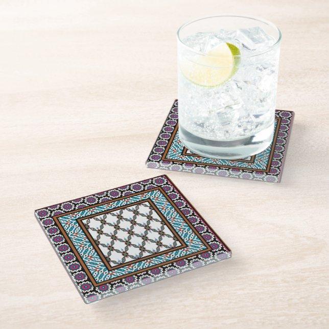 Mexican Pride 2 Design Glass Coaster (Angled)