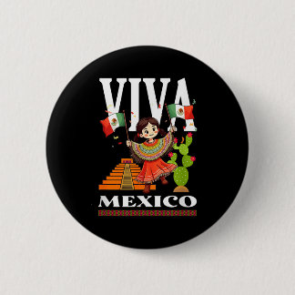 Mexican pride flag mexico roots heritage mexico  6 cm round badge