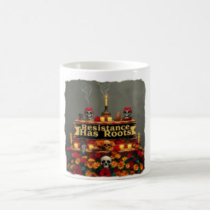 Mexican Protest Sugar Skull Mug Indigenous Art