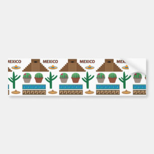 mexican pyramid bumper sticker