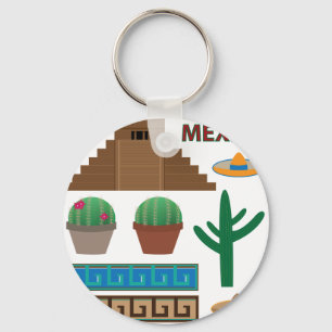 mexican pyramid key ring