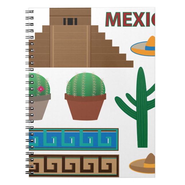 mexican pyramid spiral notebook (Front)