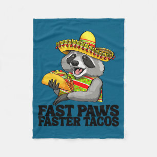 Mexican raccoon cinco de mayo funny cute eating fleece blanket