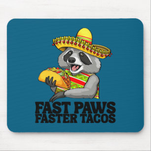 Mexican racoon cinco de mayo funny cute eating mouse pad