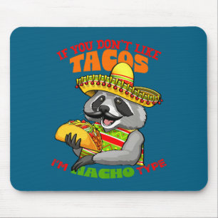 Mexican racoon cinco de mayo funny cute eating mouse pad