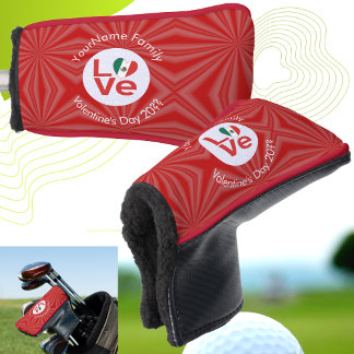 Mexican Red LOVE Flag Personalised Golf Head Cover