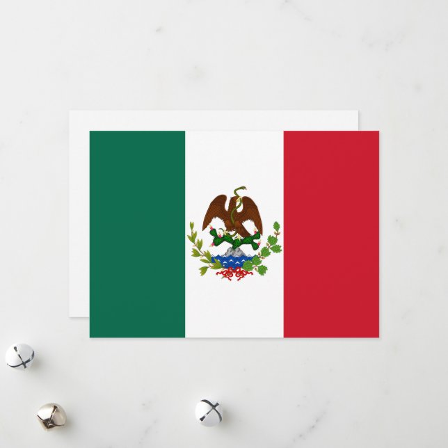 Mexican Republic Flag: 1824-1835, Santa Anna Holiday Card (Front/Back In Situ)