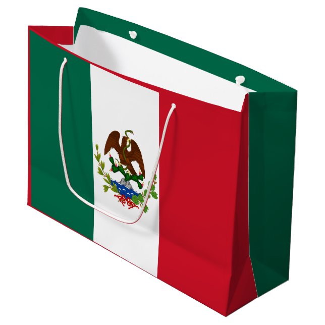 Mexican Republic Flag: 1824-1835, Santa Anna Large Gift Bag (Front Angled)