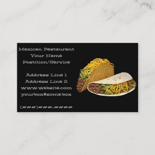 Mexican Restaurant Business Card (Front)