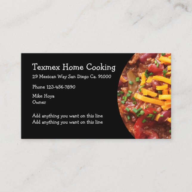 Mexican Restaurant Cuisine Business Card (Front)