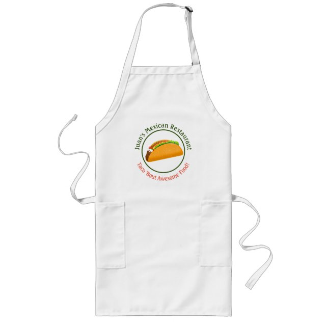 Mexican Restaurant Taco Logo  Long Apron (Front)