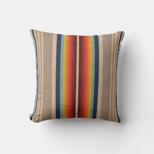 Mexican Rug: Colourful Stripes Seamless. Cushion