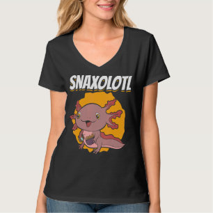 Mexican Salamander Snaxolotl Amphibian Snacks  Axo T-Shirt