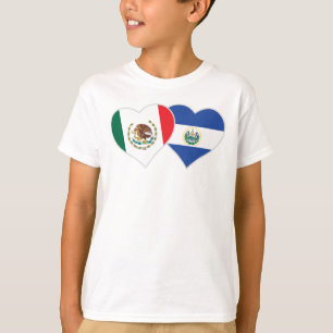 Mexican Salvadorian Flag Heart Mexico El Salvador T-Shirt