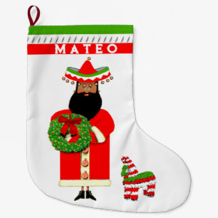 Mexican Santa Large Christmas Stocking