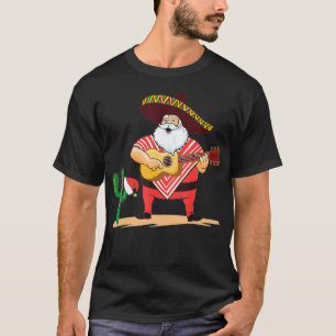 Mexican Santa Sombrero Moustache Christmas  T-Shirt