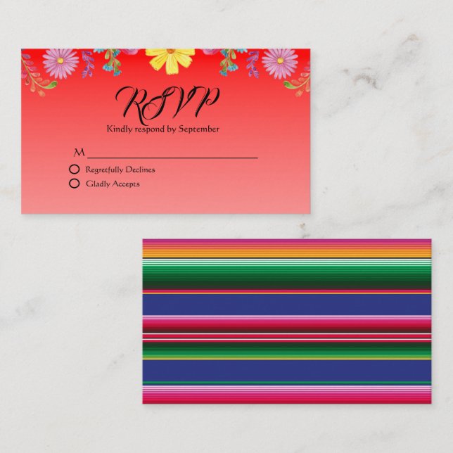 Mexican Sarape Folklore RSVP Card (Front/Back)