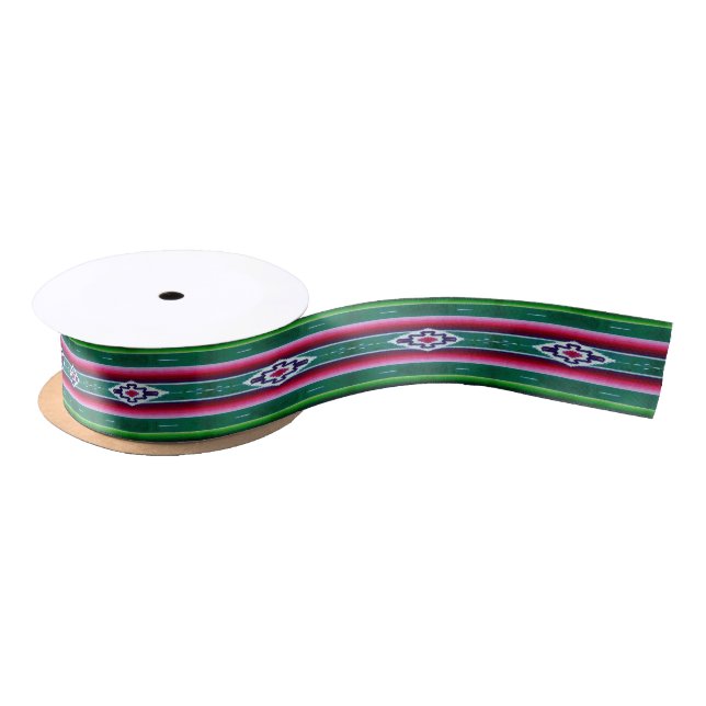Mexican Sarape Pattern Satin Ribbon (Spool)