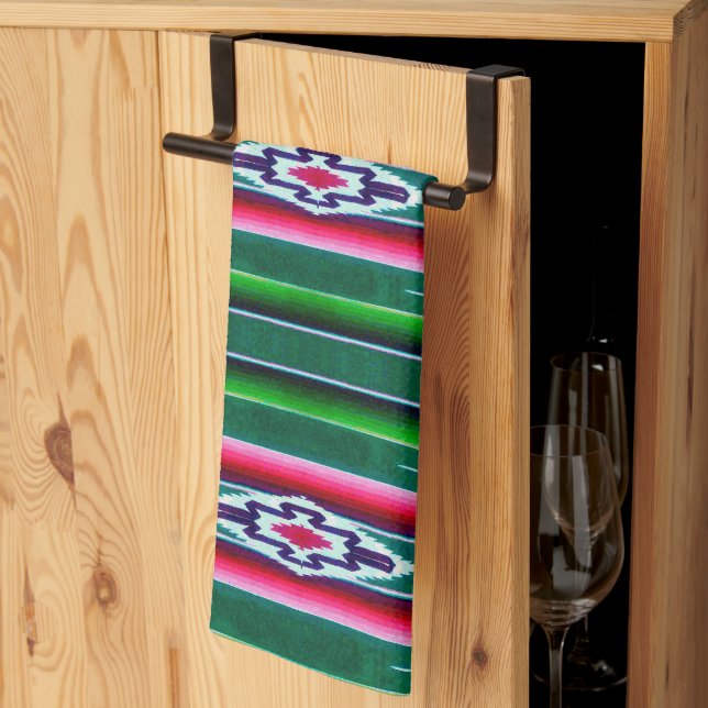 Mexican Sarape Pattern Tea Towel (Thirds Fold)