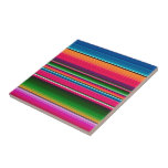 Mexican Serape Blanket Stripes Colourful Design Tile<br><div class="desc">This design may be personalised by choosing the Edit Design option. You may also transfer onto other items. Contact me at colorflowcreations@gmail.com or use the chat option at the top of the page if you wish to have this design on another product or need assistance with this design. See more...</div>